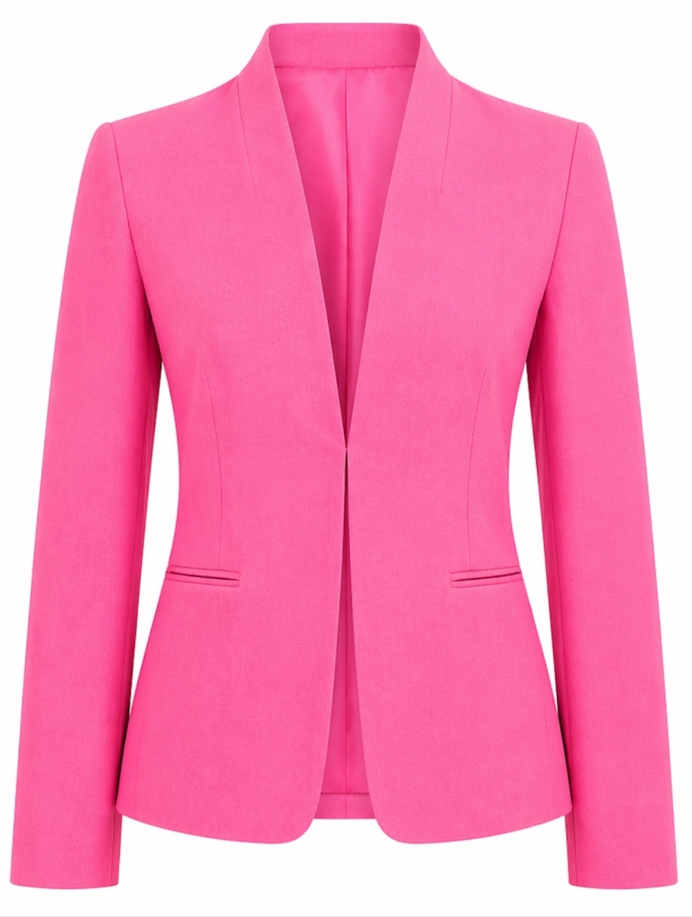 J.Crew Vibrant Flamingo Pink Open-Front Broadway Blazer - Picture 2 of 7